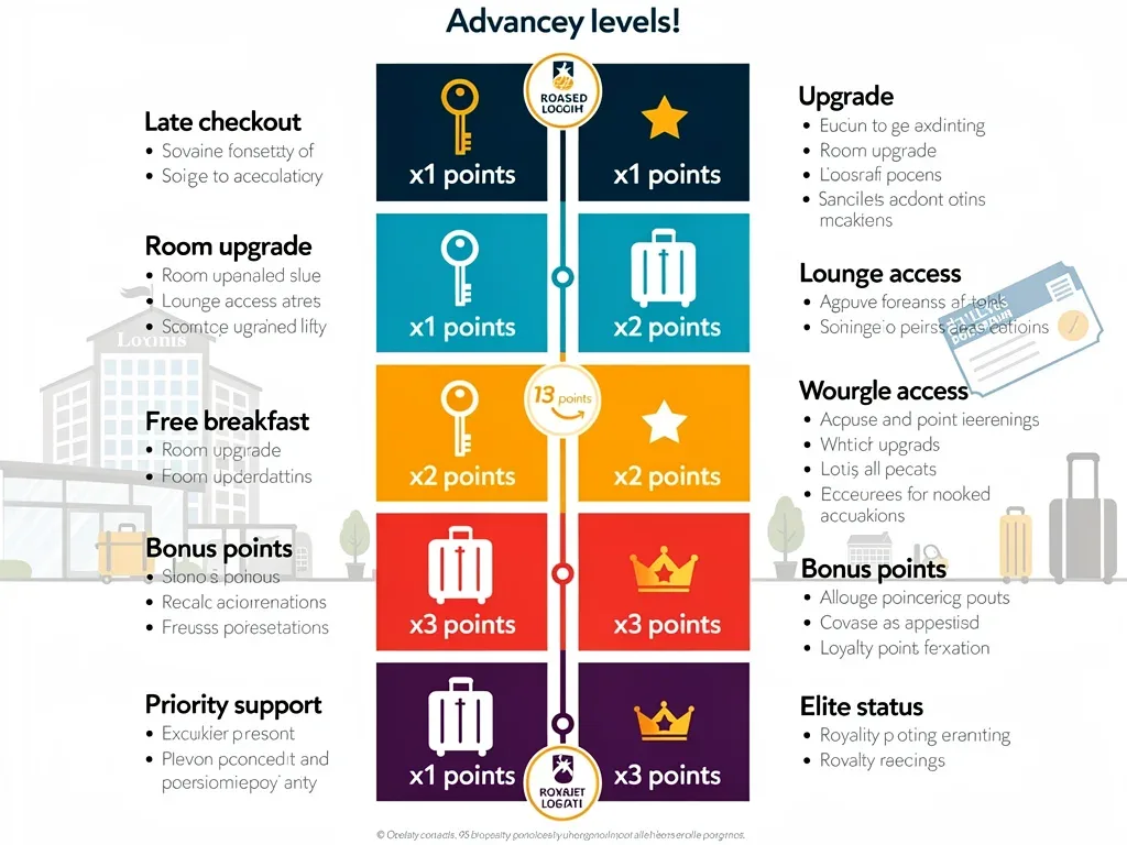 Infographic showing hotel loyalty program tiers and benefits