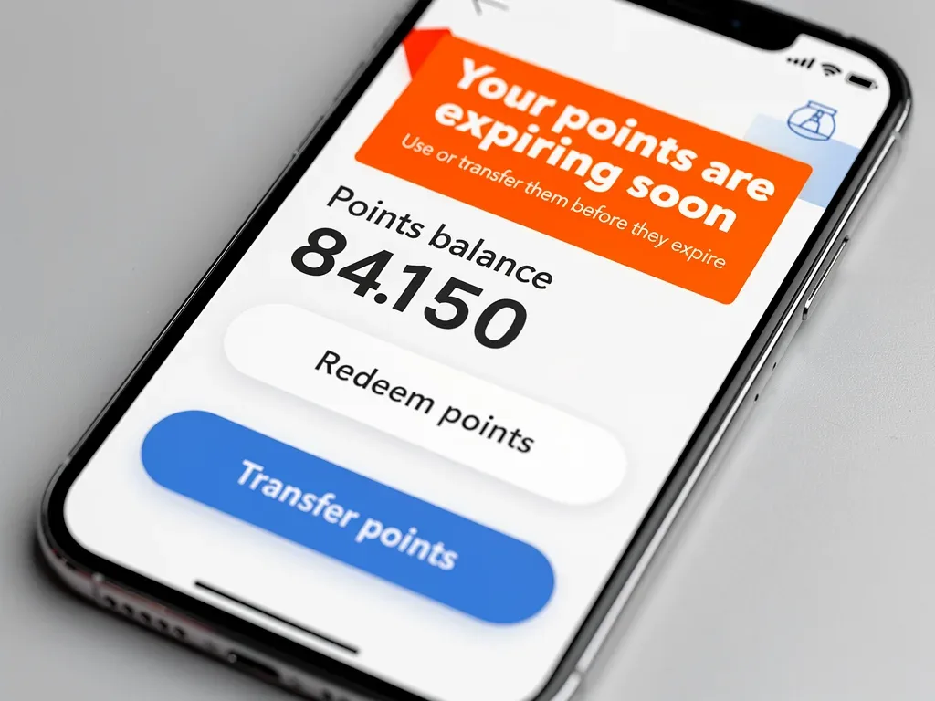 Smartphone displaying rewards app with expiration notification