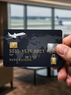 Credit card with travel motifs, symbolizing the best perks for maximizing travel value in 2026.