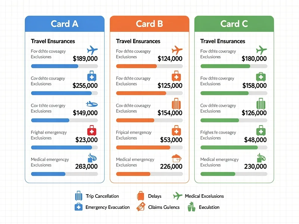 Infographic comparing credit card travel insurance benefits
