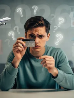 Confused person missing out on credit card benefits 2026