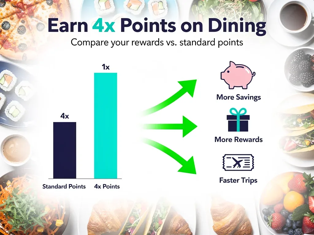 Infographic comparing dining rewards points with standard rewards.