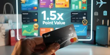 Credit card user earning 1.5x point value through rewards portal