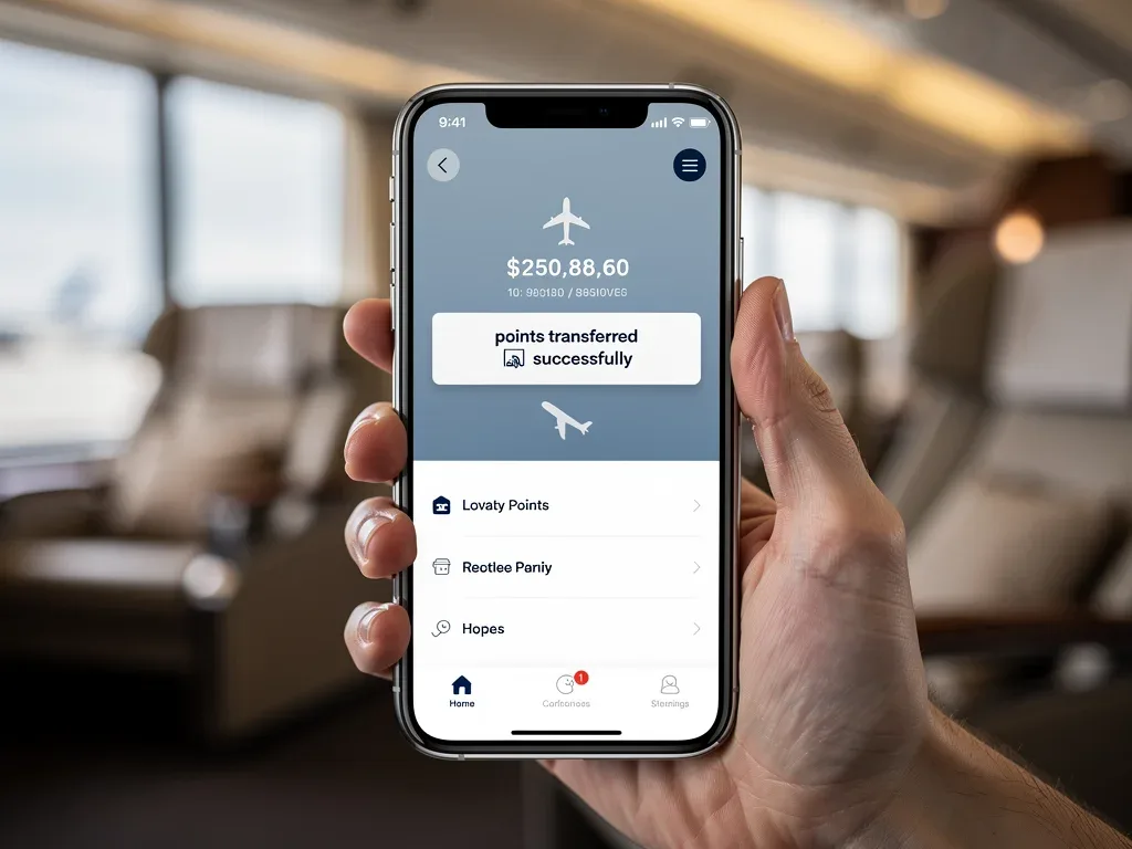 Seamless transfer of loyalty points for travel