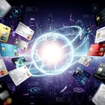 Credit cards and loyalty cards merging into a central orb, symbolizing combined rewards and maximized value in 2026.