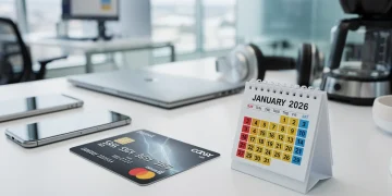 Credit card with 2026 calendar highlighting extended warranty changes