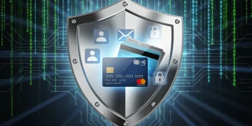 Digital shield protecting credit cards and personal data, representing the Credit Reporting Act of 2026.