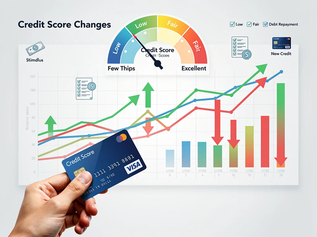 Visualizing credit score fluctuations due to economic stimulus.