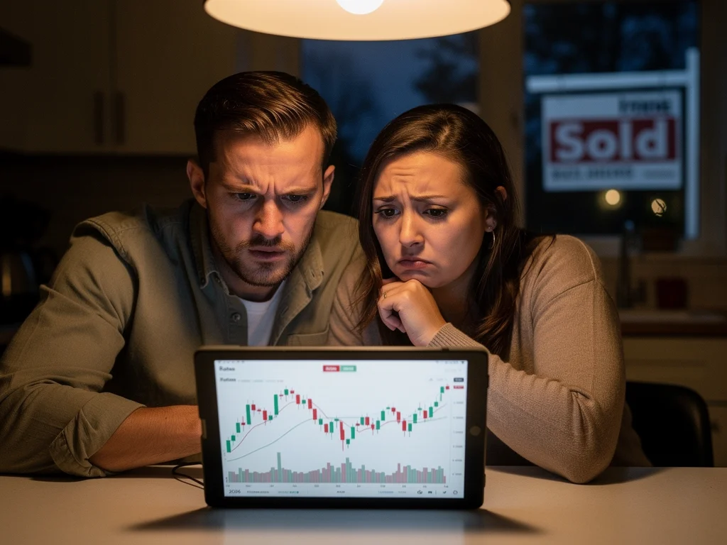 Homebuyers analyzing complex mortgage credit market data