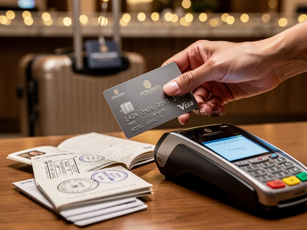 Credit card for hotel loyalty points, travel accessories