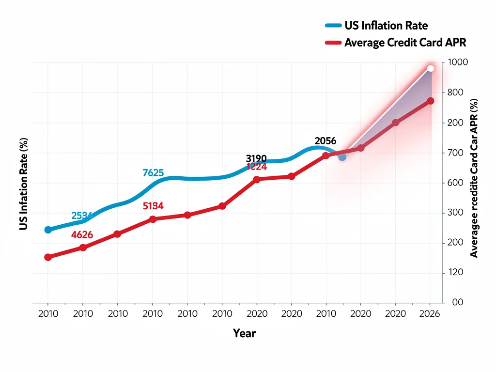 Graph showing correlation between inflation and credit card APR trends