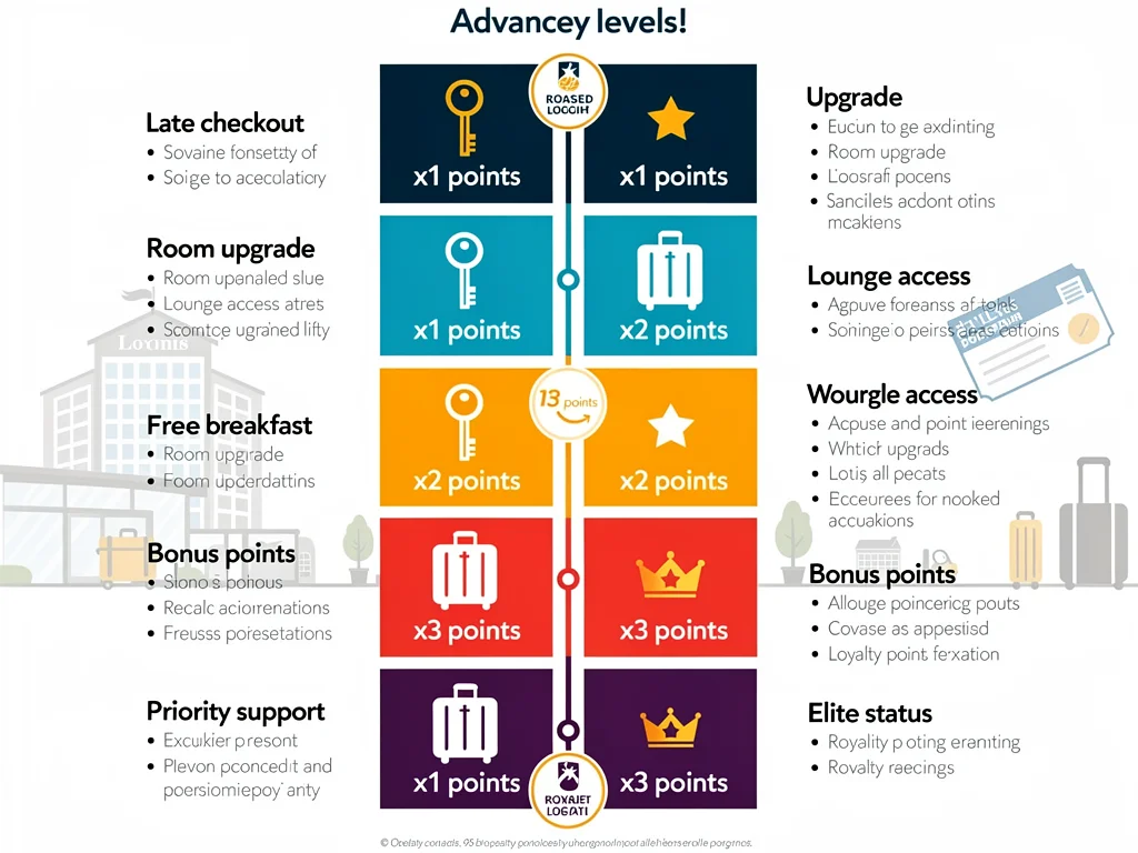 Infographic showing hotel loyalty program tiers and benefits