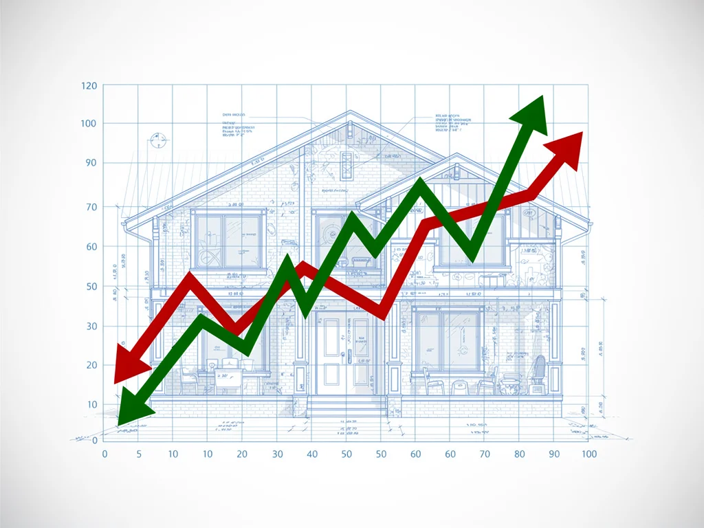 Chart illustrating real estate market volatility impacting property values.