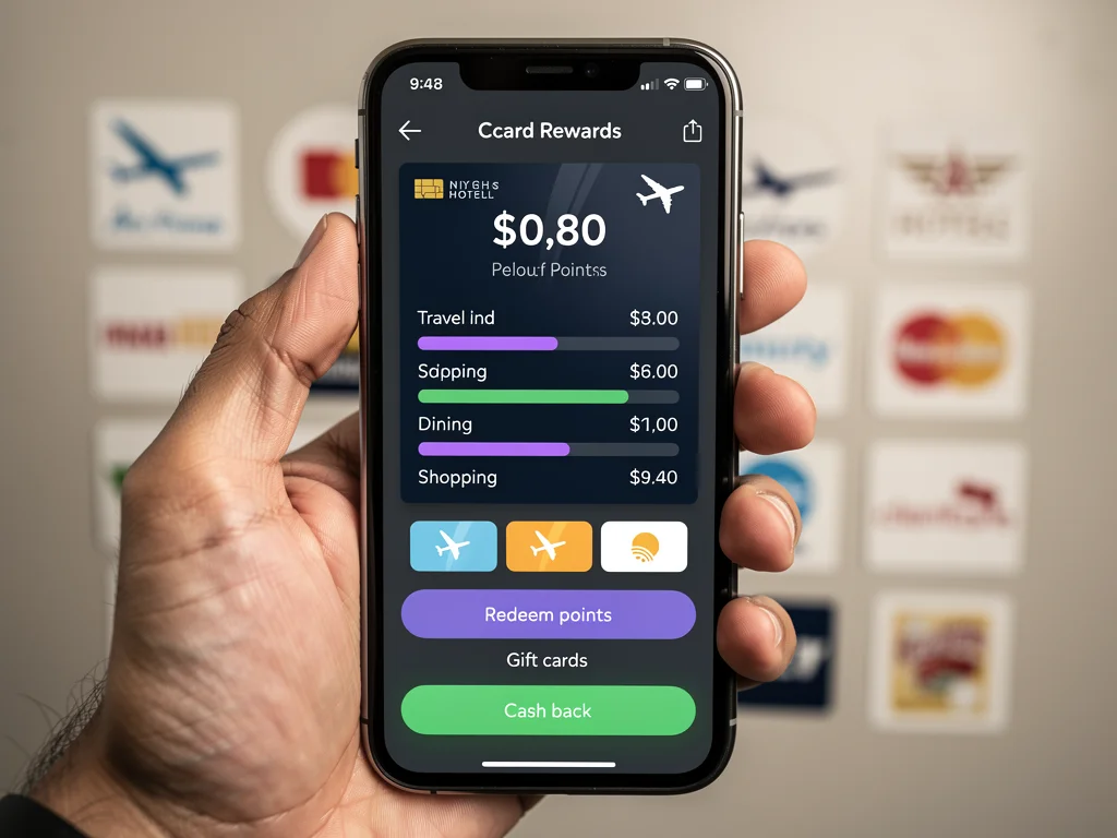 Tracking credit card rewards on a mobile app