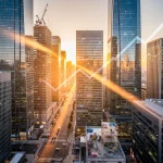 Modern city skyline at dawn, representing high-yield real estate investments in 2026
