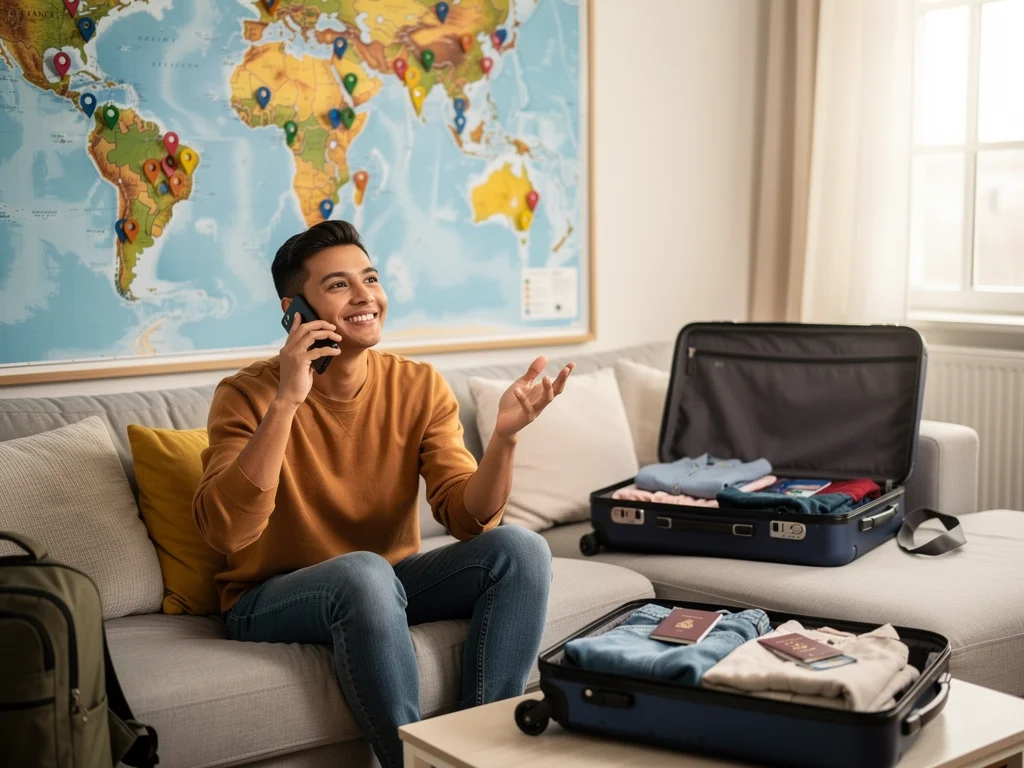 Person receiving travel assistance on phone, benefiting from credit card perks.
