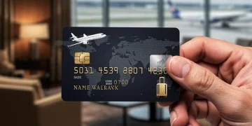 Credit card with travel motifs, symbolizing the best perks for maximizing travel value in 2026.