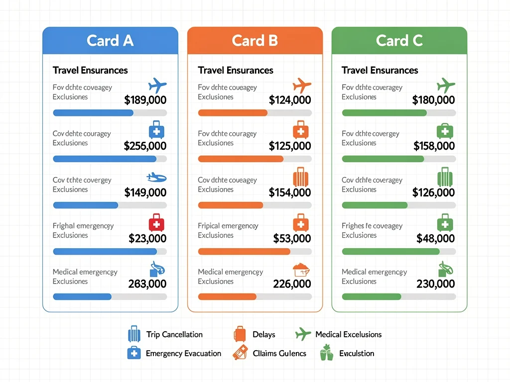 Infographic comparing credit card travel insurance benefits